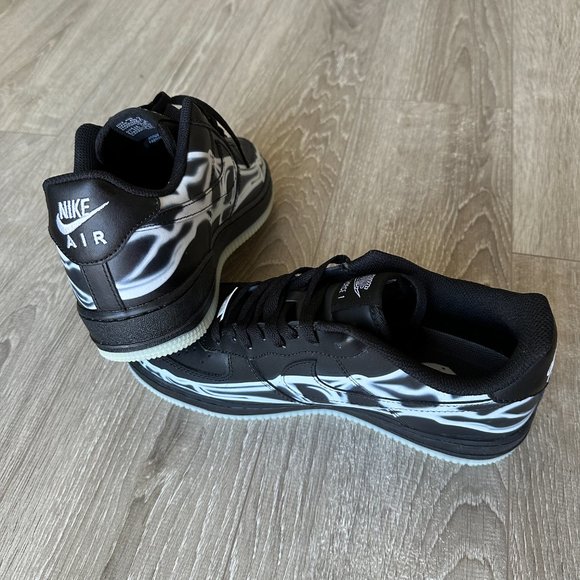 NIKE AIR FORCE 1 black skeleton GLOW IN THE DARK - BRAND NEW - Picture 4 of 4